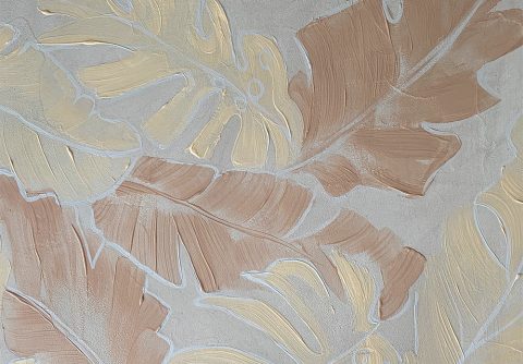 "Concrete Tropical Leaves" decorative finish