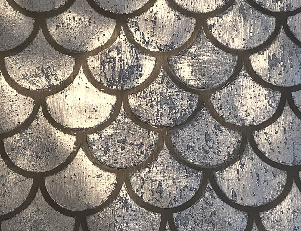 Raised Metallic Mermaid Tail decorative finish