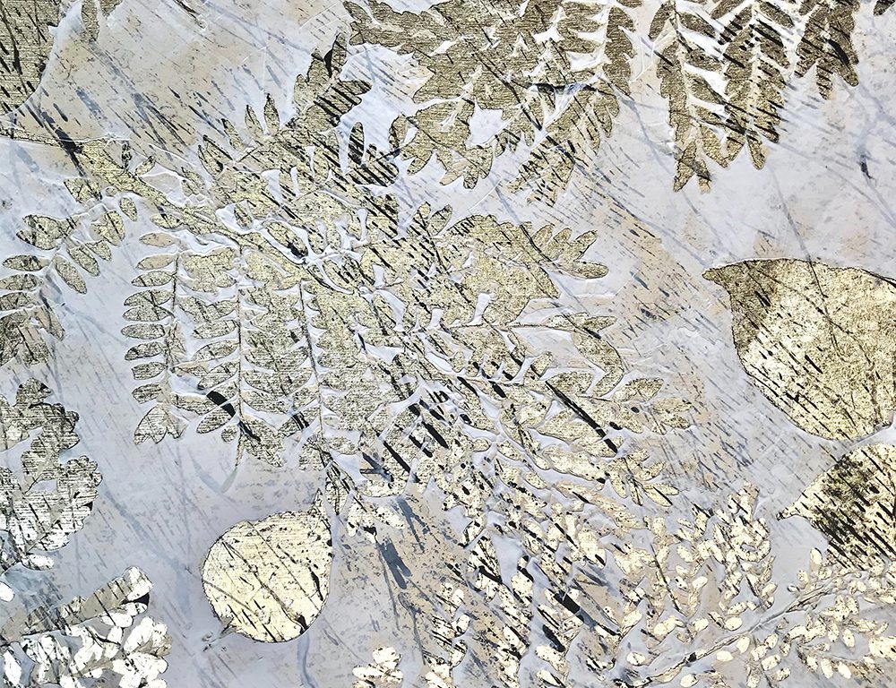 White and Gold Botanical by Carmen Lomax