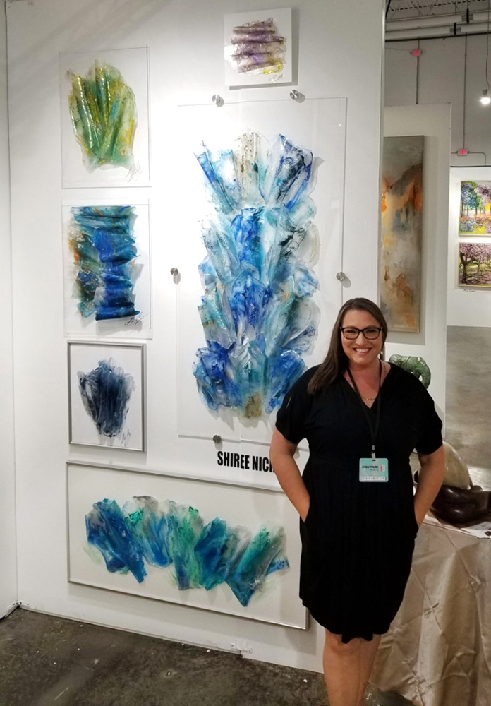 Ingram's first acrylic art exhibition at Spectrum in Miami, FL. December 2019.